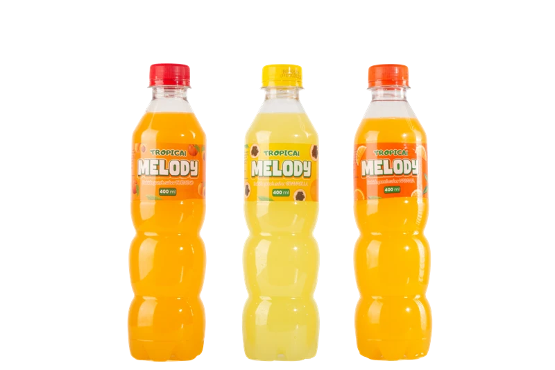 Bebidas Melody Tropical de 400 ml en sabores durazno, granadilla y naranja